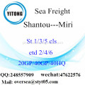 Shantou Porto Mar transporte de mercadorias para Miri